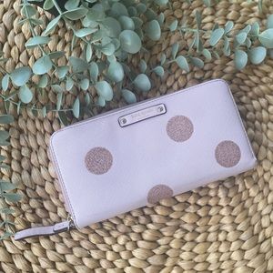 Kate Spade/ Graham haven lane wallet-pink glitter polka dots